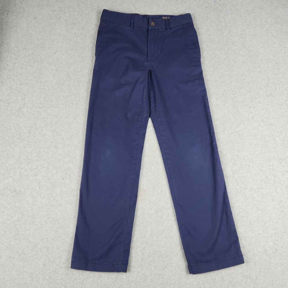 Polo Ralph Lauren‎ Chino Pants Kids 12 Blue Cotton Stretch Twill Straight Leg